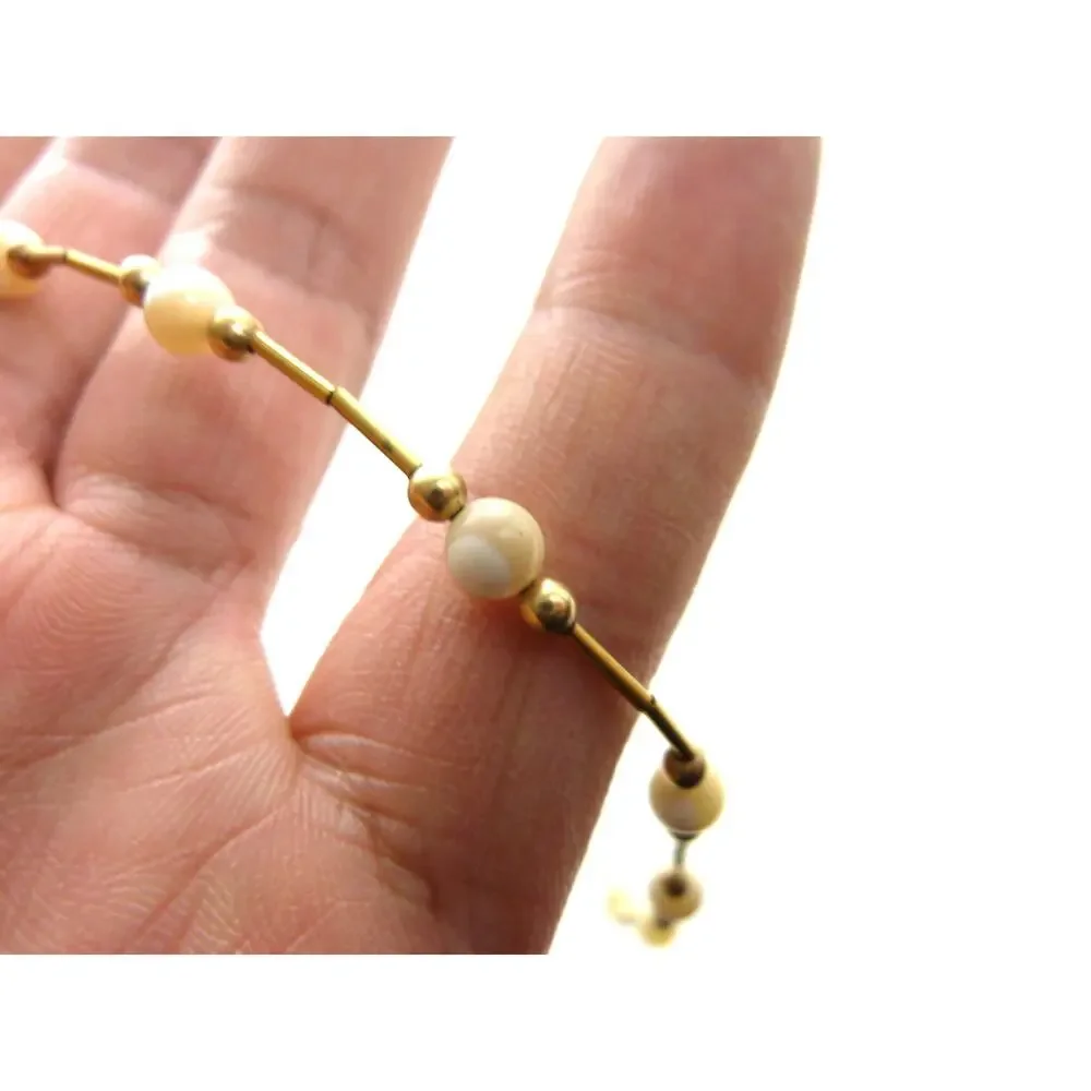 Vintage Agate Gold Tone Necklace 16